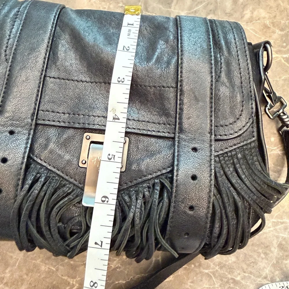 Proenza Schouler Black Leather Fringe Crossbody